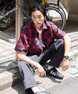 WEGO 【ユニセックス着用ITEM/SMLサイズ展開】オンブレチェックシャツ（SS） 柄6