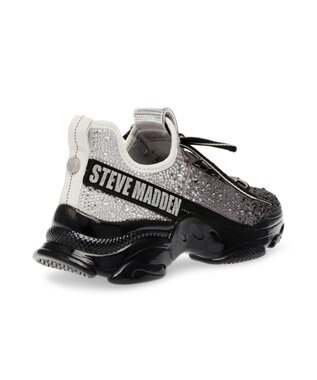 STEVE MADDEN MISTICA ビジューアクセントボリュームスニーカー ブラックシルバー