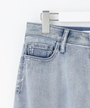 自由区 L 【19号サイズまで展開】ウスカルデニムダーツカーブ パンツ ライトインディゴ