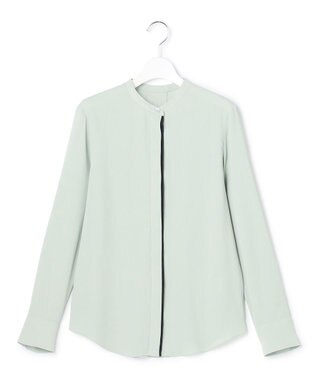 ICB L 【新色追加・WEB限定カラーあり】BackSatinAmunzen バンドカラーブラウス