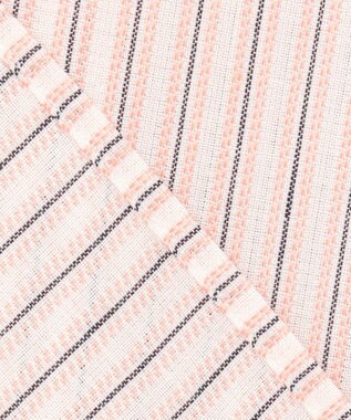 J.PRESS LADIES 【洗える・接触冷感】ドビー強撚ストライプ シャツ ブラウス オフ×ピンク×ネイビー系