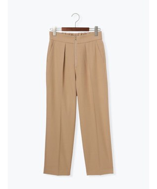 Te chichi フロントZIPリネンライクテーパードパンツ(セットアップ可) ベージュ