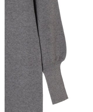 earth music&ecology 袖シアーフリルニットワンピース Gray