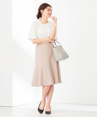 ANY SIS 【WEB・一部店舗限定】リネンライクポリエステル スカート ライトベージュ