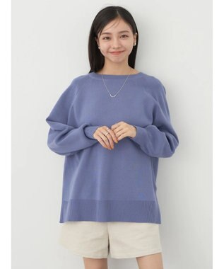 earth music&ecology サイドスリットルーズチュニック Blue