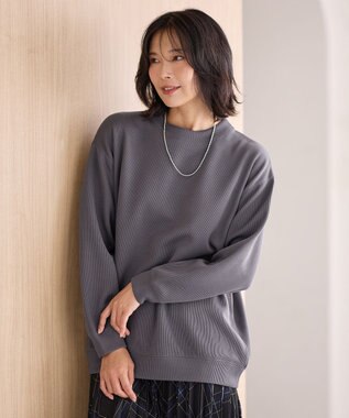 ANY L 【洗濯機可】ダブルフェイスジャージープルオーバー チャコール