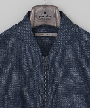 GOTAIRIKU 新素材【洗える/シワになりにくい/ストレッチ】カラミプリント MA-１ブルゾン ネイビー系8