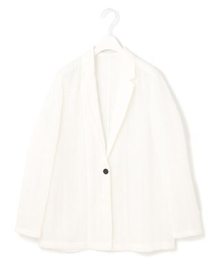 ICB スクエアチェックレノクロス レースジャケット オフホワイト系