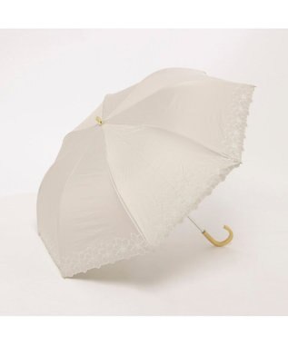 UNBILLION カシュネ cachenez / PUグレースフラワー刺繍トップレス2段折りたたみ傘