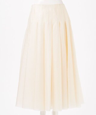 23区 【エステータ】クリスピーオーガンジー タック フレアスカート アイボリー系