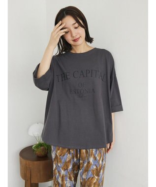 Green Parks インド綿 ＢＩＧサイズアーチロゴ半袖プルオーバー Gray