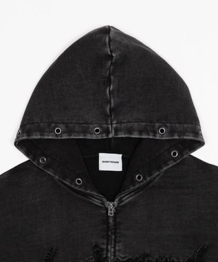 WEGO 【ユニセックス着用ITEM】ブリーチハトメZIPパーカー ブラックその他