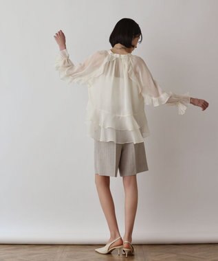 GRACE CONTINENTAL シフォンフレアブラウス キナリ