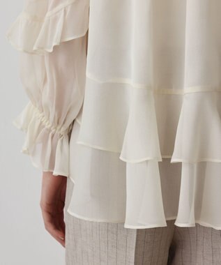 GRACE CONTINENTAL シフォンフレアブラウス キナリ