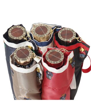 MOONBAT POLO RALPH LAUREN 折りたたみ傘 FLAG BEAR ツイル ベージュ