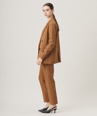 ICB 【接触冷感・UVケア・撥水・洗える】LooseWeave ダブルブレストジャケット ブラウン系