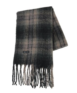 AMERICAN HOLIC チェックシャギーマフラー Black