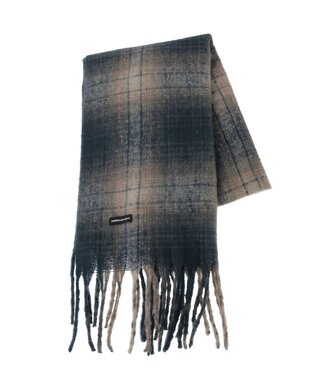 AMERICAN HOLIC チェックシャギーマフラー Navy