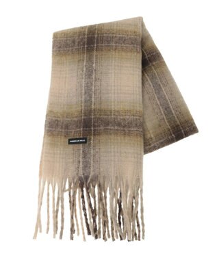 AMERICAN HOLIC チェックシャギーマフラー Beige