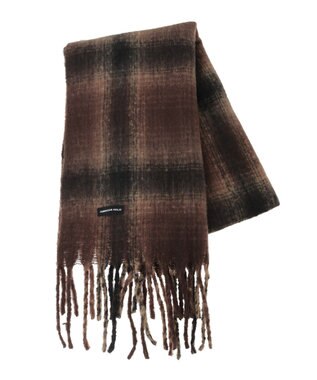 AMERICAN HOLIC チェックシャギーマフラー Brown