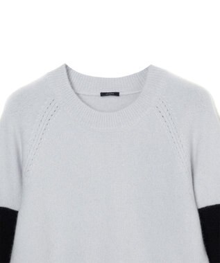 JOSEPH 【洗える】ブラッシュドカシミヤ　ラウンドネックニット Frost/Black
