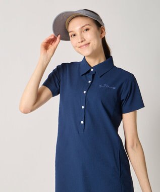 FILA GOLF／marie claire 【marie claire SPORT】 ストレッチサッカーワンピース ネイビー