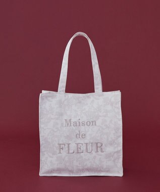 Maison de FLEUR フラワーガーデンロゴ刺繍スクエアトート