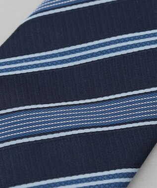 GOTAIRIKU 【日本製】シルク ネクタイ_ストライプ ネイビー系2
