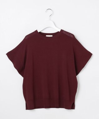 ANY SIS 【and GIRL掲載/アイスタッチ】フレンチスリーブ ニット ボルドー