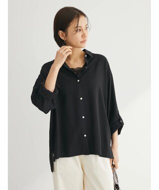 Green Parks ワッシャーシアーシャツ Black