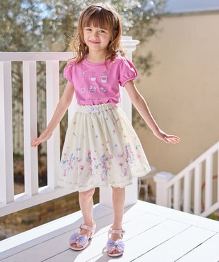 ANY KIDS 【WEB限定】7days プリント 半袖 Tシャツ ライラック×コスメ