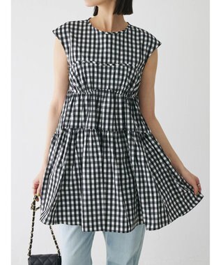 Green Parks コルセット風ミニワンピースⅡ Gingham Check
