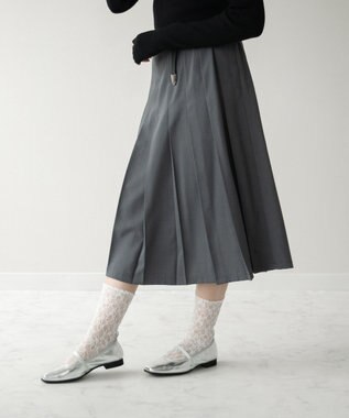 Bridget Birkin 【Bridget Birkin】エラスティックバンドスクエアバレエシューズ シルバー