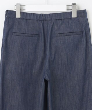 J.PRESS LADIES 【洗える】セルロースシャンブレー セミワイド マリン パンツ ブルー系