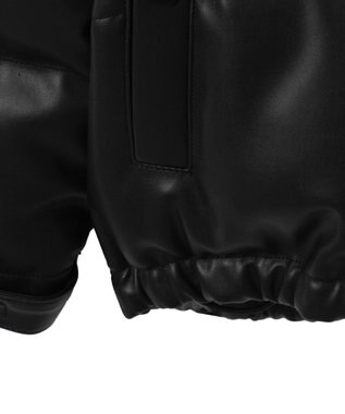 WEGO 【ユニセックス着用ITEM/SMLサイズ展開】PUパデッドブルゾン ブラック