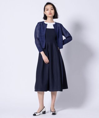 TOCCA SPIDERWEB KNIT ニットブルゾン ネイビー