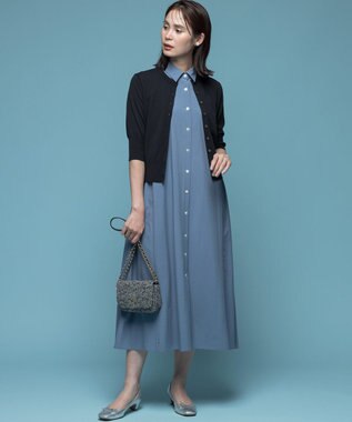 組曲 L ドライタッチ 5分袖カーディガン ブラック系