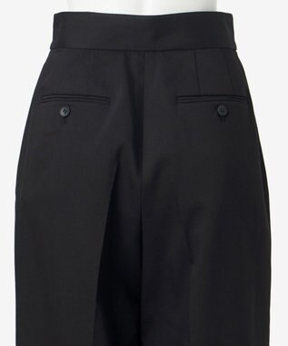 23区 【エステータ】ライトダブルクロス ワイドパンツ ブラック