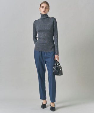 ICB 【裏起毛】 ウォームサテン スティックパンツ ブルーグレー系