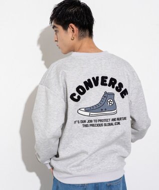 WEGO 【ユニセックス着用ITEM】CONVERSEバックサガラプルオーバー ライトグレー