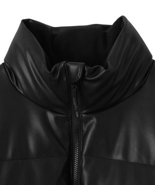 WEGO 【ユニセックス着用ITEM/SMLサイズ展開】PUパデッドブルゾン ブラック