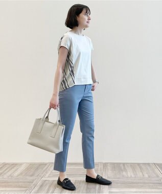 自由区 L 【WEB限定】ランダムストライプ セットアップワンピース サックスブルー系1