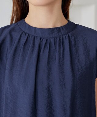 Tiaclasse 【洗える】フリル袖ワンピース ブルー