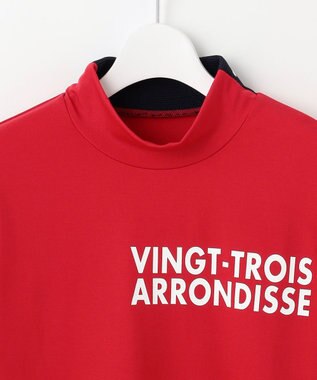 23区GOLF 【WOMEN】【吸水速乾/UVカット】スポーティ モックネックシャツ レッド系