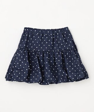 ANY KIDS 【洗濯機可能】バルーン ドットスカート ネイビー