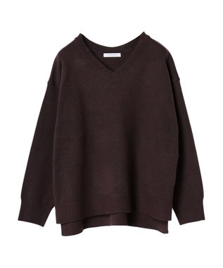 Green Parks もちやわ　Ｖネック前後差プルオーバー Brown