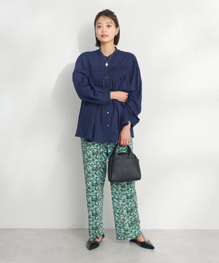 CRAFT STANDARD BOUTIQUE インド綿ピンタックブラウス Navy