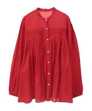 CRAFT STANDARD BOUTIQUE インド綿ピンタックブラウス Red