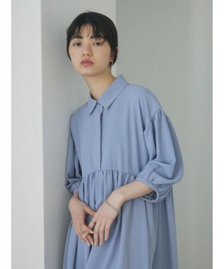 Green Parks ａ．衿付き切り替えワンピース Blue