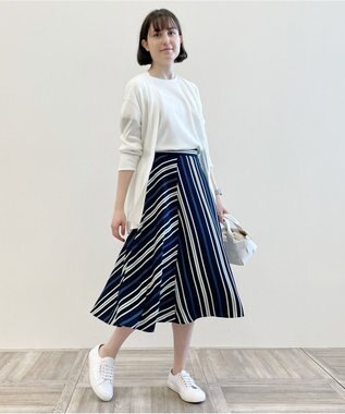 自由区 L 【WEB限定】ランダムストライプ セットアップワンピース ネイビー系1